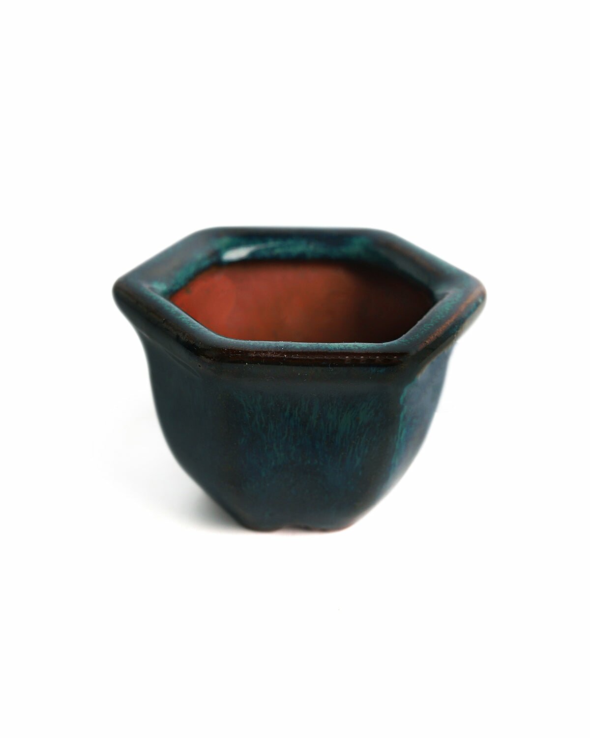 pots for air plants Retro Green Hexagon Glazed Clay Mini Air Plant Holder - Air Plant Pots