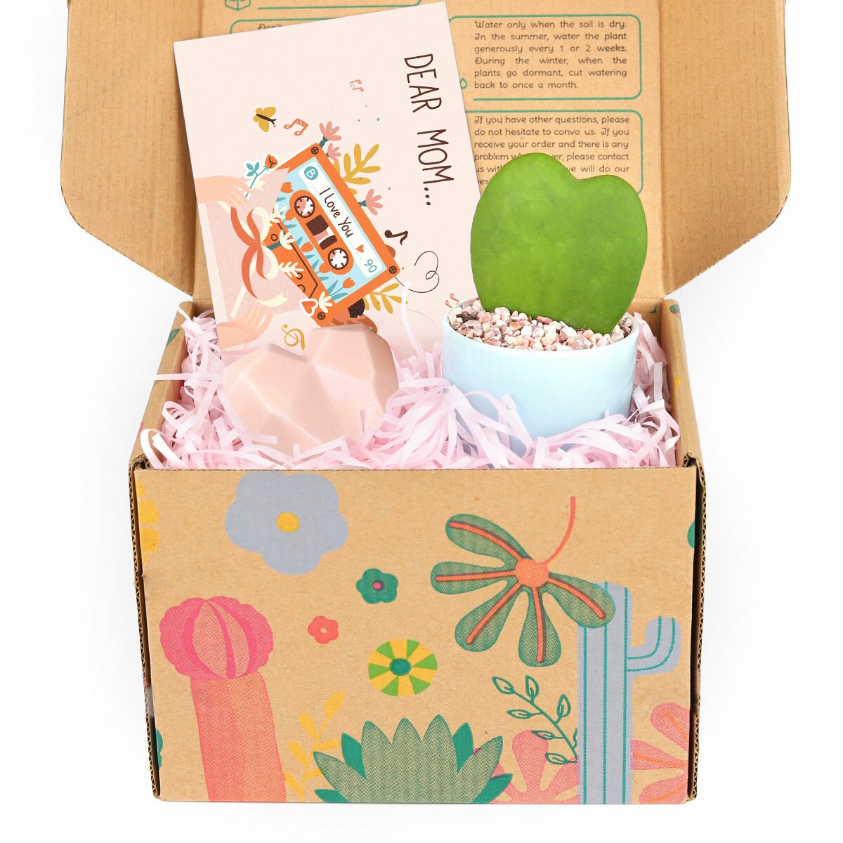Mother's Day Gift Box, Gift Ideas for Mother's Day, Gift for Mom, Gift Ideas for Mother's Day 2023, Plant Gift Box, Gift Box with Greeting Card, Heart-Shaped Soap as Gift, lovely gift box for mom's speical day