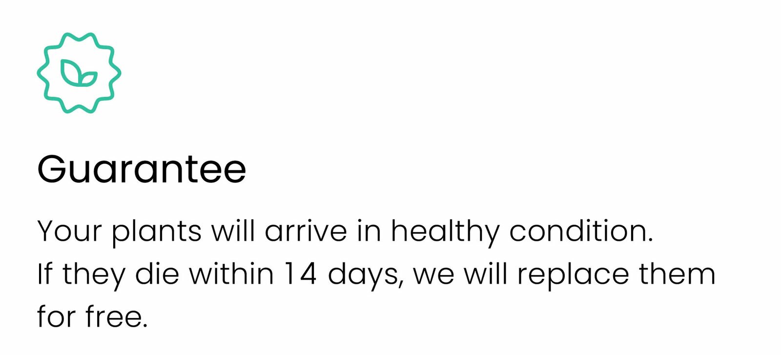 Best Plant Friend guarantee policy, Image of a guarantee for plants