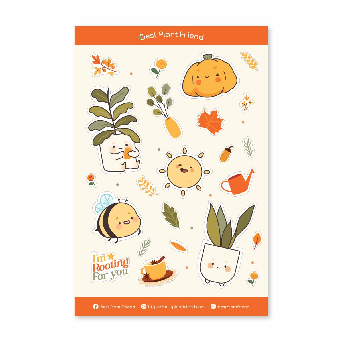 Rooting for you sticker, sending support gift ideas, stickers in houseplant theme, houseplant gift ideas, craft and gift making, vinyl stickers